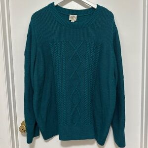 St. John’s Bay Plus Size Women’s Crew Neck Cable Knit Sweater Long Sleeve